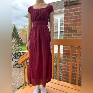 women’s maroon dress